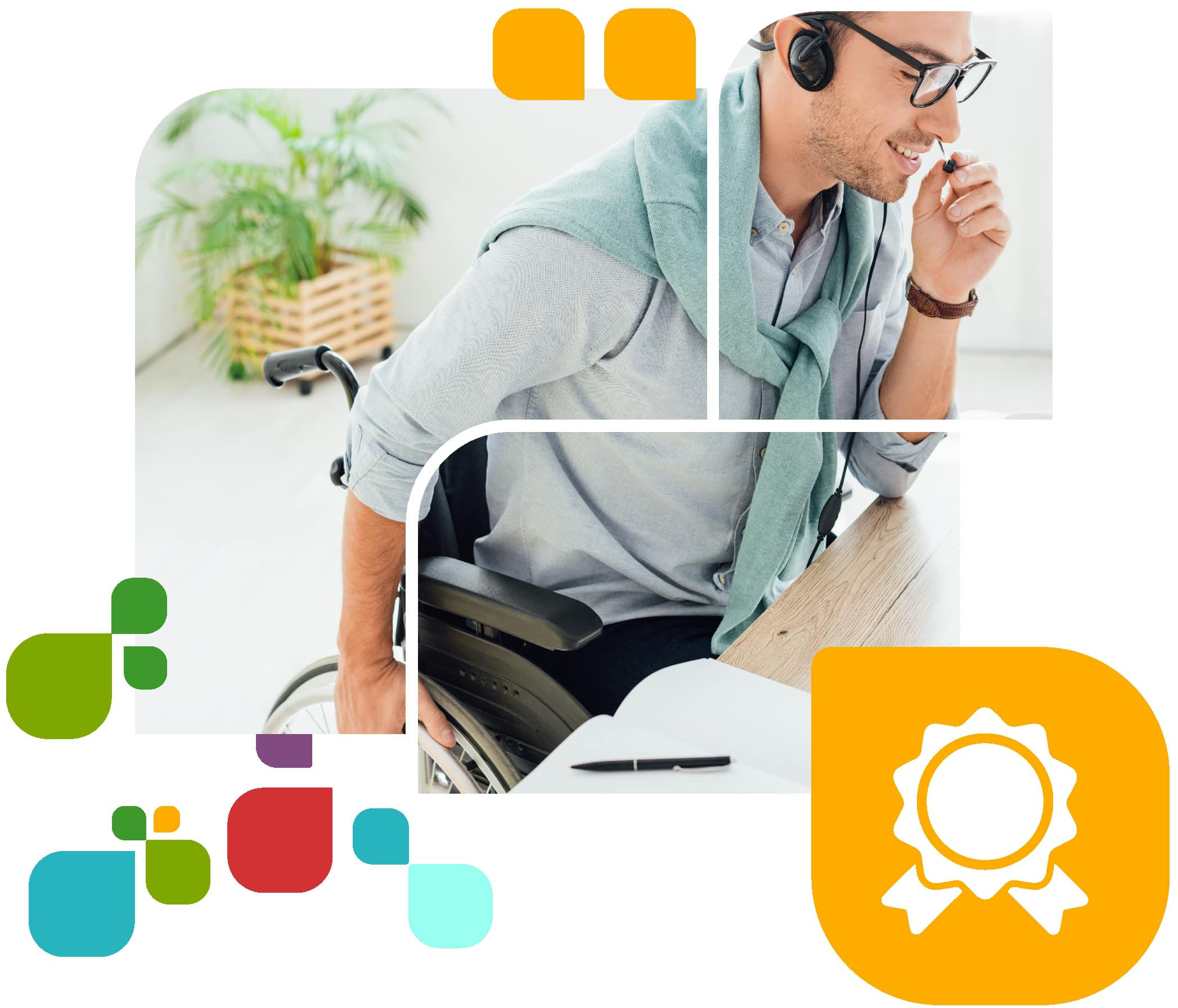 Bundled images showcasing InfoCision’s inbound support, outbound sales programs, and advanced contact center solutions powered by AI, analytics, and professional communicators