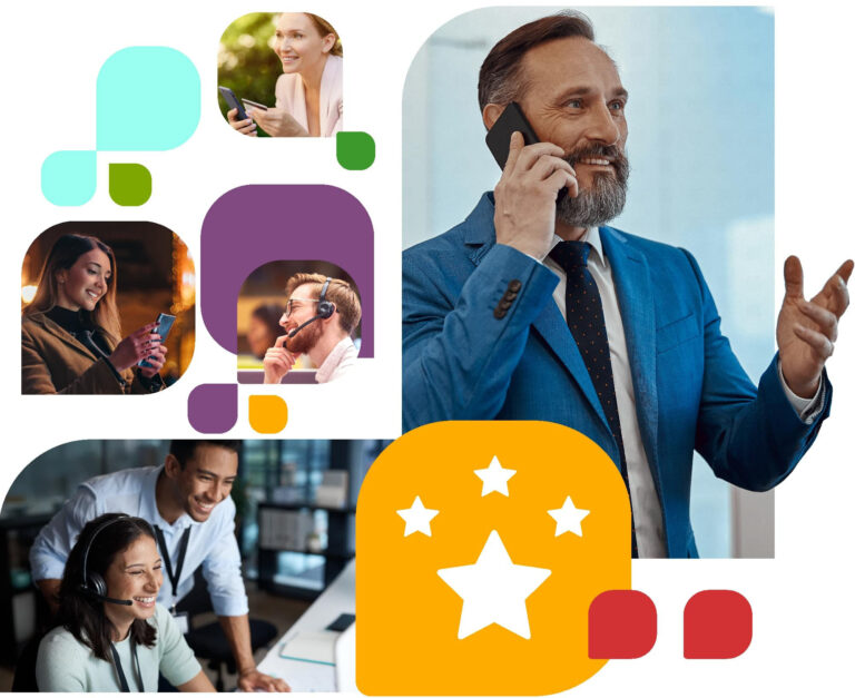 Composite image highlighting InfoCision’s comprehensive BPO services—from customer service and retention to fundraising, lead generation, and omnichannel communication.